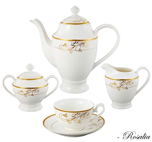 Elegant 24K Gold Floral Dinnerware Set for 8 by Lorren Home Trends
