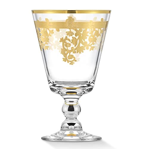 Lorren Home Trends Rosalia Gold Short Goblets Set