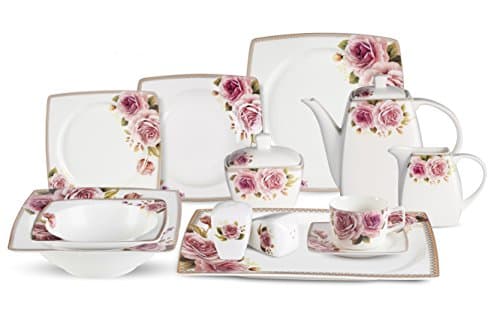 Lorenzo Multicolor 57 Piece Elegant Bone China Dinnerware Set for 8