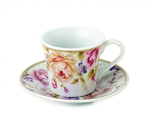 Lorren Home Trends Pink Cups and Saucers