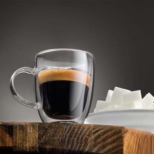 Double Wall Glass Espresso Cups, Set of 2, 2.7 Ounces Insulated