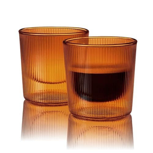 Insulated Glass Espresso Cups - Set of 2, 5.4oz — Amber