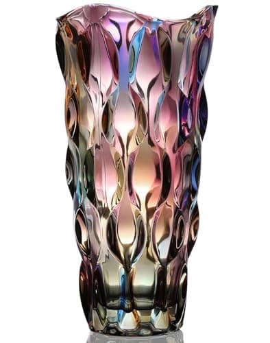 Ultimate Handmade Crystal Glass Gray Flower Vase — Colorful-tall