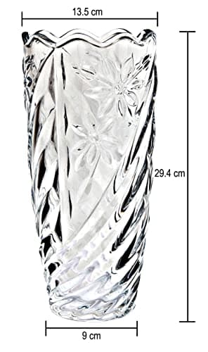 Perfect Crystal Vase with Orchid Design for Flowers & Decor