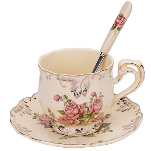 Foraineam Ivory Porcelain Tea Cup & Saucer Set