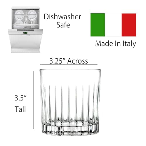 6-Piece Set of Clear 12 oz Double Old Fashion Glasses by Lorren Home Trends