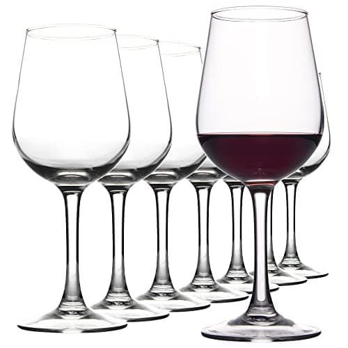 Shock Resistant Tempered Wine Glass Set for Red & White Wine (Set of 8, 15.5 oz)