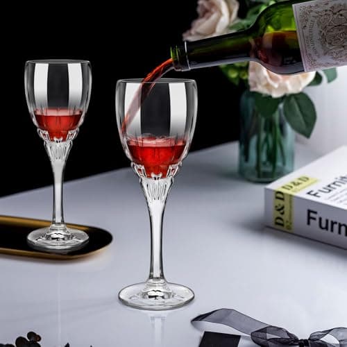 Avant-Garde Red Wine Glasses Set, 6 Pieces, 12 oz, Crystal Elegant