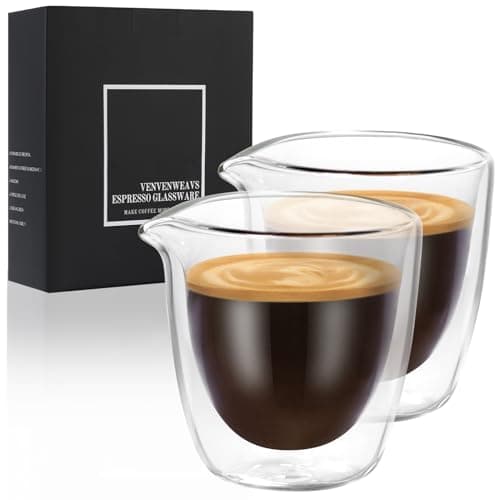 Espresso Shot Cups Set - 2-Pack, Double Wall, 2.7oz, Clear Glass Gift Set
