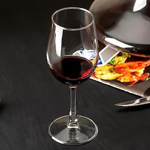 Crest Elegant Red Wine Glasses - Set of 8 for Party, Wedding (11.2oz)