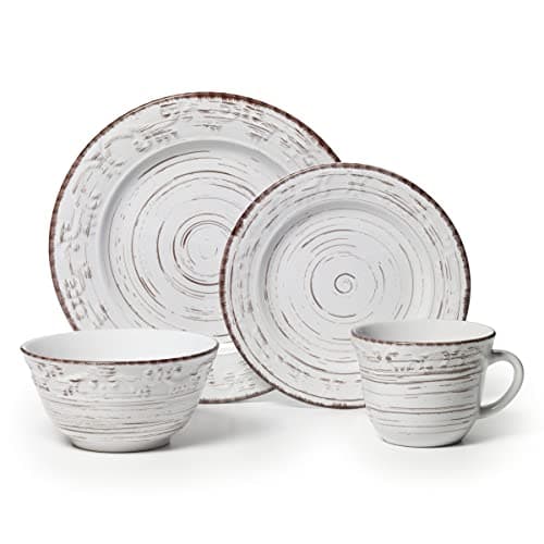 Pfaltzgraff Trellis White 16-Piece Dinnerware Set for 4