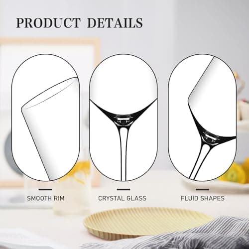CUBLESS Long Stem Red Wine Glasses Set of 6, 20 oz