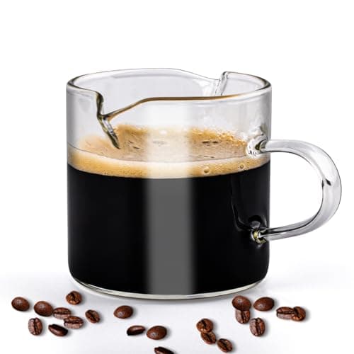 4OZ Double Spout Espresso Cup, Glass Handle Mini Milk Cup Accessories