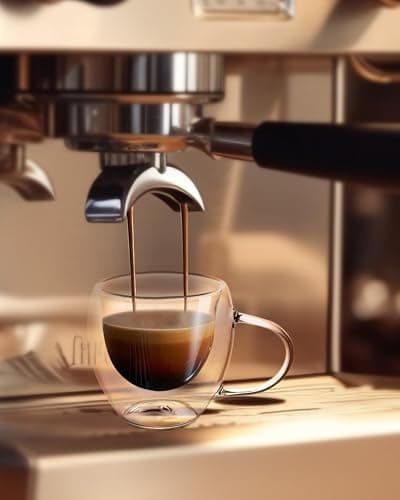 2.5 oz Double Wall Insulated Espresso Cups Set of 2 with Handle - Perfect for Espresso Machine