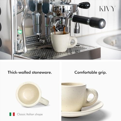 KIVY 3 oz Espresso Cup Set of 4 - Thick Walled Stoneware