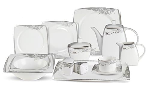 Lorenzo 57-Piece Elegant Bone China Dinnerware Set for 8