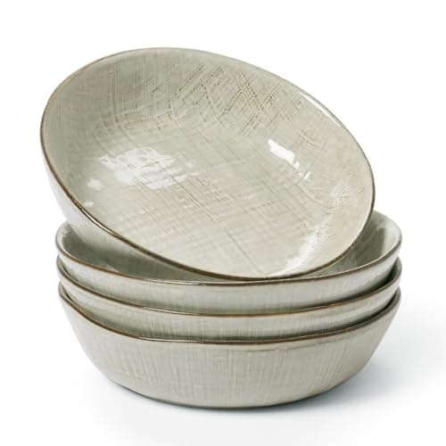 Famiware Moonlight 8.5 Inch Stoneware Bowls Set of 4, White — Summer Sand