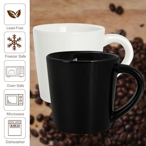 2-Pack White Ceramic Espresso Cups Set for Coffee and Tea