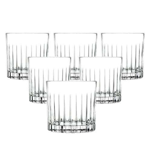6-Piece Set of Clear 12 oz Double Old Fashion Glasses by Lorren Home Trends