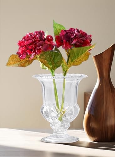 Serene Spaces Large Glass Urn, 9" Tall, 7" Diameter, Wedding Event Centerpiece