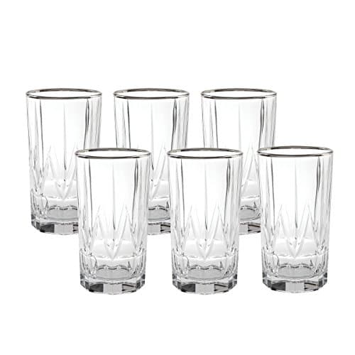 Lorren Home Trendy Set of 6 Clear High Ball Tumblers