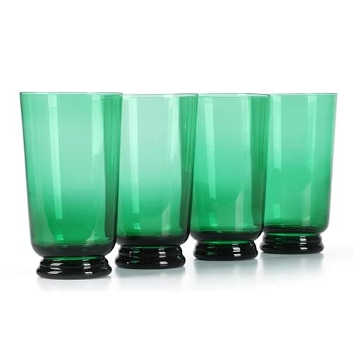 Martha Stewart Vivica Red Wine Glass Set - 20 OZ Stemmed 4 Pack — Jade Green (Glass)
