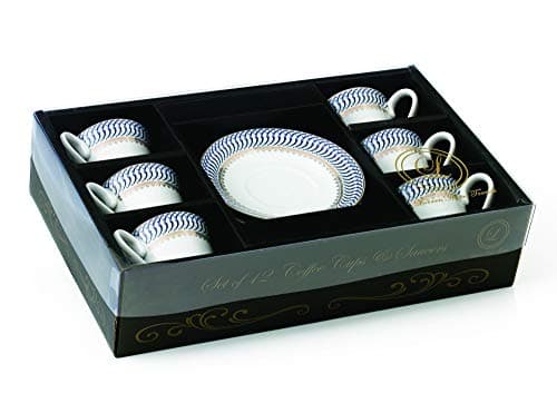 Blue Sapphire 6-Piece Cup and Saucer Set by Lorren Home Trends
