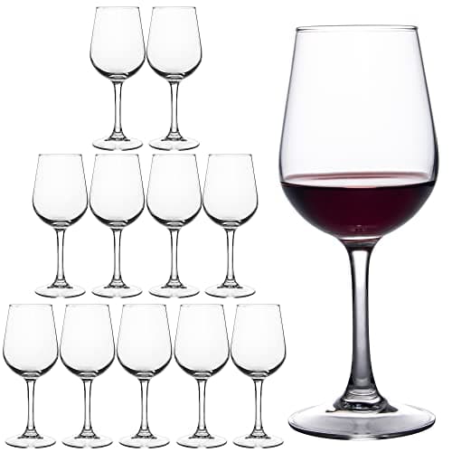 Shock Resistant Tempered Wine Glasses, Dishwasher Safe, Set of 12, 12 oz for Restaurants, Bars, Home