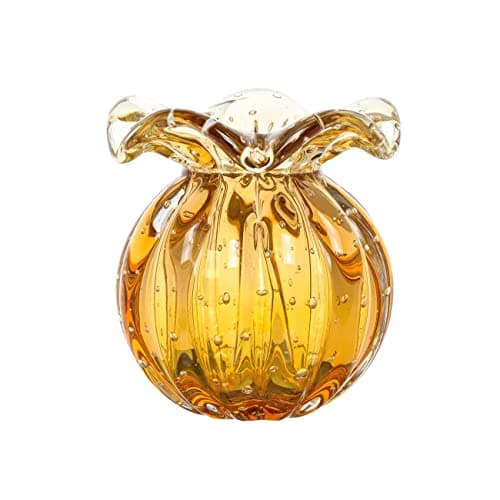 Murano Crystal Vases for Flowers - Elegant Decorative Centerpiece & Small Crystal Vase for Home Decoration - 4.72x4.72 Inches