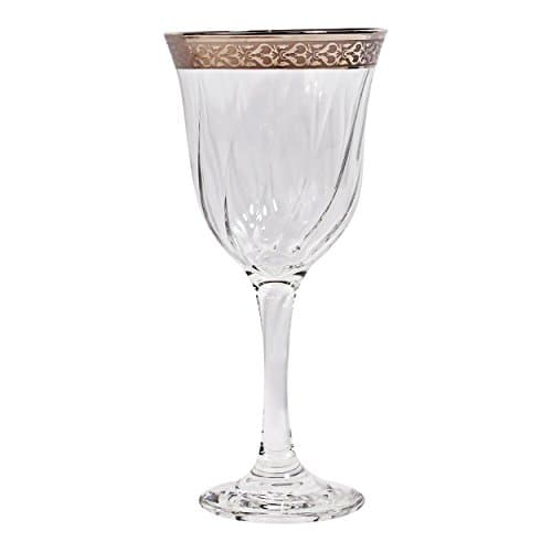 Lorren Home Trends Gold Band Venetian Red Wine Goblets (Set of 6)