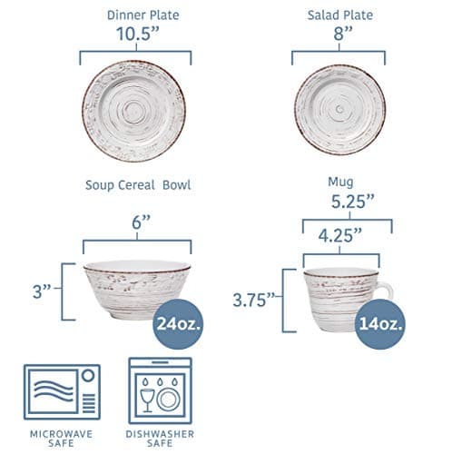 Pfaltzgraff Trellis White 16-Piece Dinnerware Set for 4