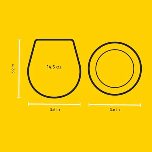 JoyJolt Stemless Wine Glasses for Red or White (Set of 4) - 15-Ounces