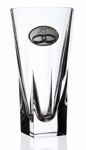 Rcr Crystal Fusion Large Vase with Italian Silver Decal
