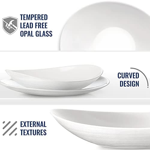 Bormioli Rocco Prometeo 6-Piece Pasta Bowl Set, Curved Design