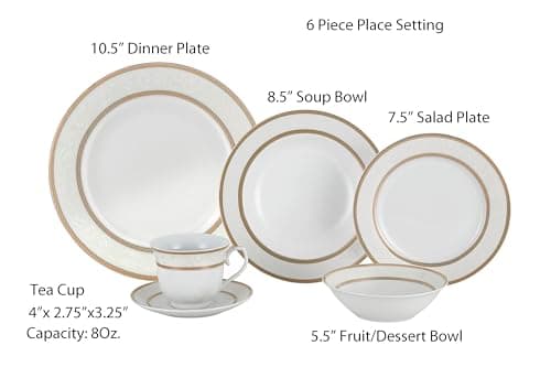 Amelia Gold Dinner Set by Lorren Home Trends