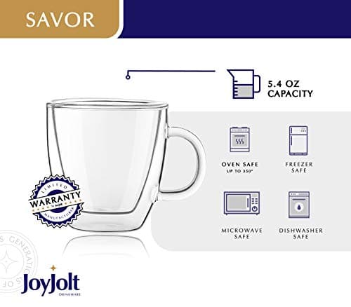 Double Wall Insulated Espresso Mugs (Set of 2) - 5.4-Ounces