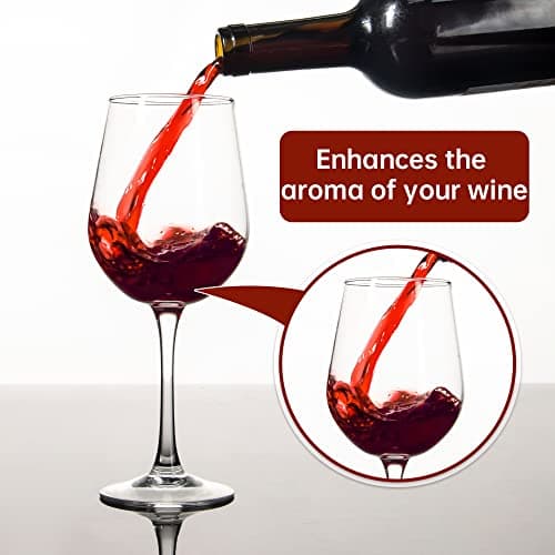Elegant Red Wine Glasses Set of 8, 15 oz, Durable & Stylish for Special Occasions