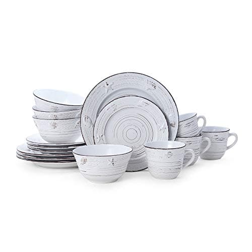 Pfaltzgraff Trellis White 16-Piece Dinnerware Set for 4 — Coastal White