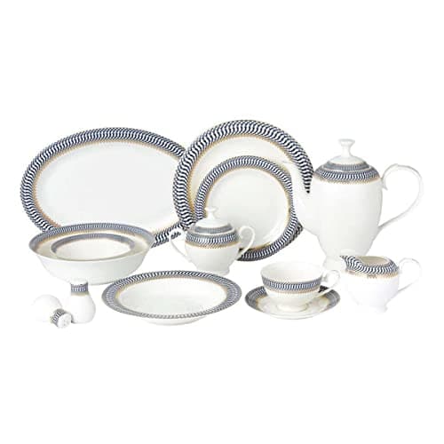 Lorren Home Trends Sapphire 57-Piece Dinnerware Set - Service for 8 - Multicolor