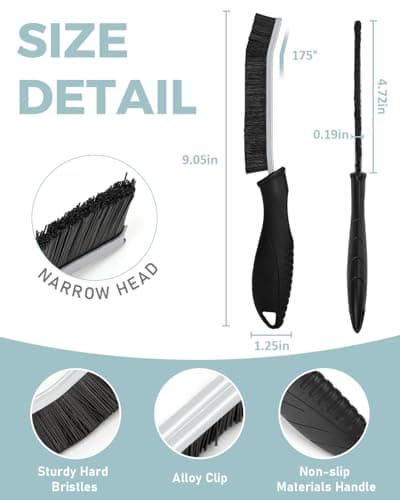 SXhyf Hard Bristle Crevice Cleaning Brush - Multifunctional Gap Scrubber for Home, Bathroom, Kitchen, Windows, Faucets,