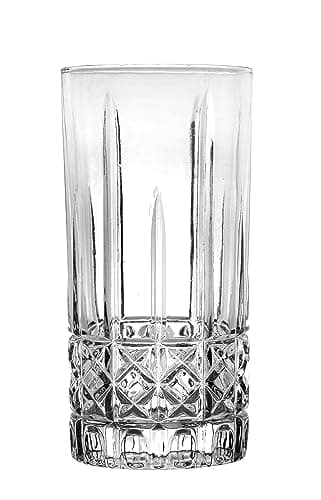 Lorren Home Trends Textured Cut Glass 12oz Drinking Glass Set of 6