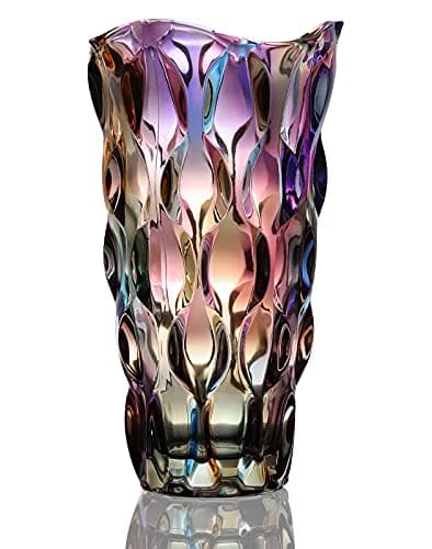 Ultimate Handmade Crystal Glass Gray Flower Vase — Magic Color-waterdrop Style