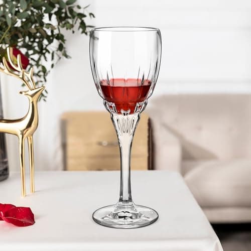 Avant-Garde Red Wine Glasses Set, 6 Pieces, 12 oz, Crystal Elegant