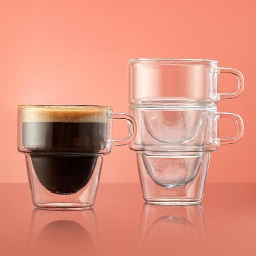 JoyJolt Stoiva 5 oz. Insulated Espresso Cups – Set of 4