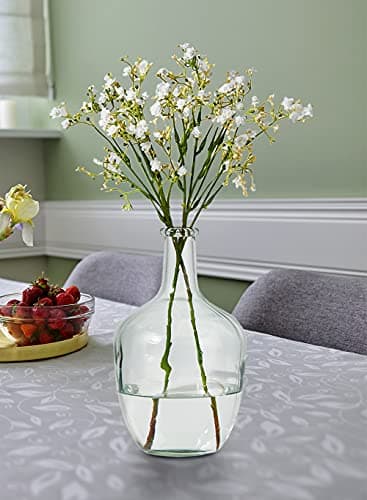 Serene Spaces Clear/Brown Tall Glass Vase, Elegant Home Decor for Fresh or Dried Flowers