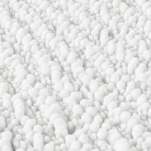 Yimobra Large Grey Non-Slip Bath Rug Mat — Bright White