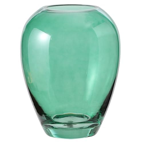 Large Glass Vase for Living Room, Dining Table, Shelf — Green