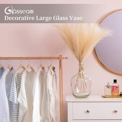 Glasseam 12in Clear Vase for Decor and Flowers