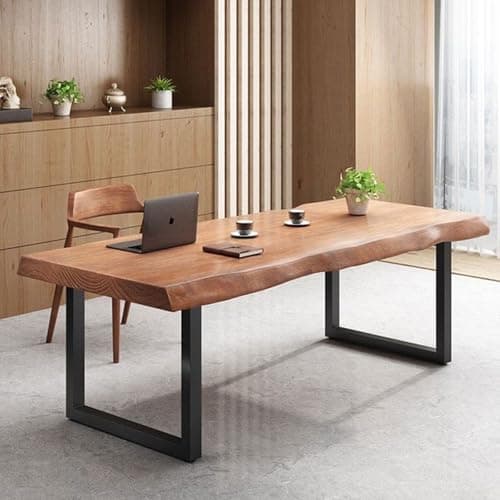 55-62 Inches Modern Farmhouse Solid Wood Desk/Dining Table, Easy to Assemble, Supports 2-8 People