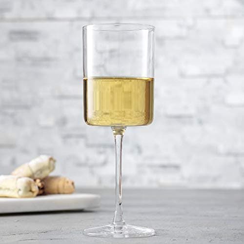 JoyJolt Claire 11.4oz Stemware White Wine Glass Set of 2, Elegant Crystal Made in Europe
